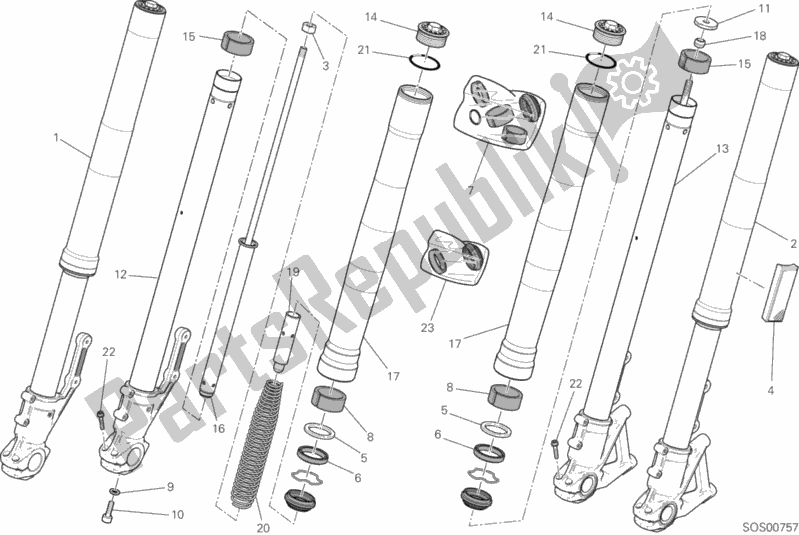 Todas las partes para 21a - Horquilla Delantera de Ducati Scrambler Italia Independent 803 2016